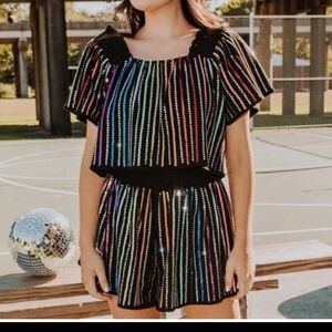 QUEEN OF SPARKLES Rainbow Sequin Set